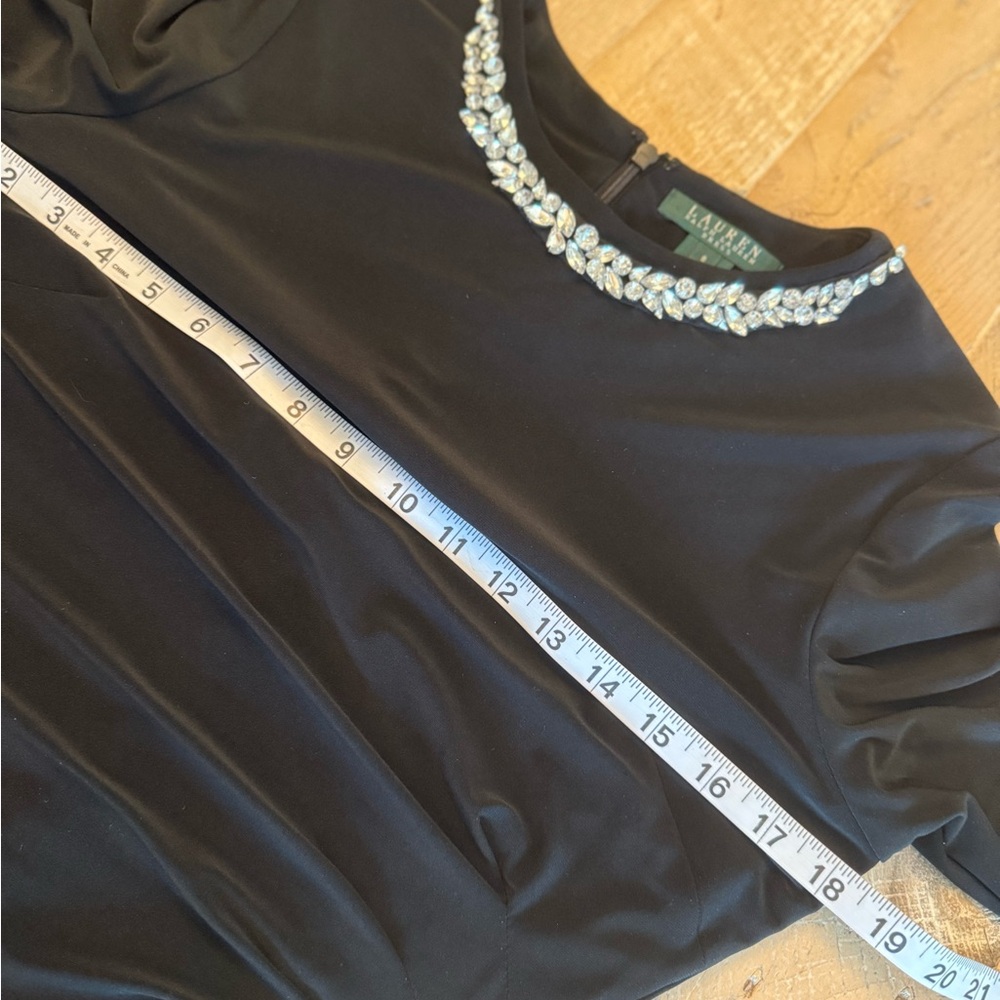 Ralph Lauren Black Embellished Crewneck Sheath Dress 8 - Picture 6 of 13
